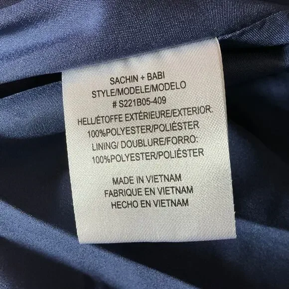 Sachin & Babi Women's Formal Dress Size 10 Blue Chiffon Long A-Line Evening Gown - Picture 11 of 12